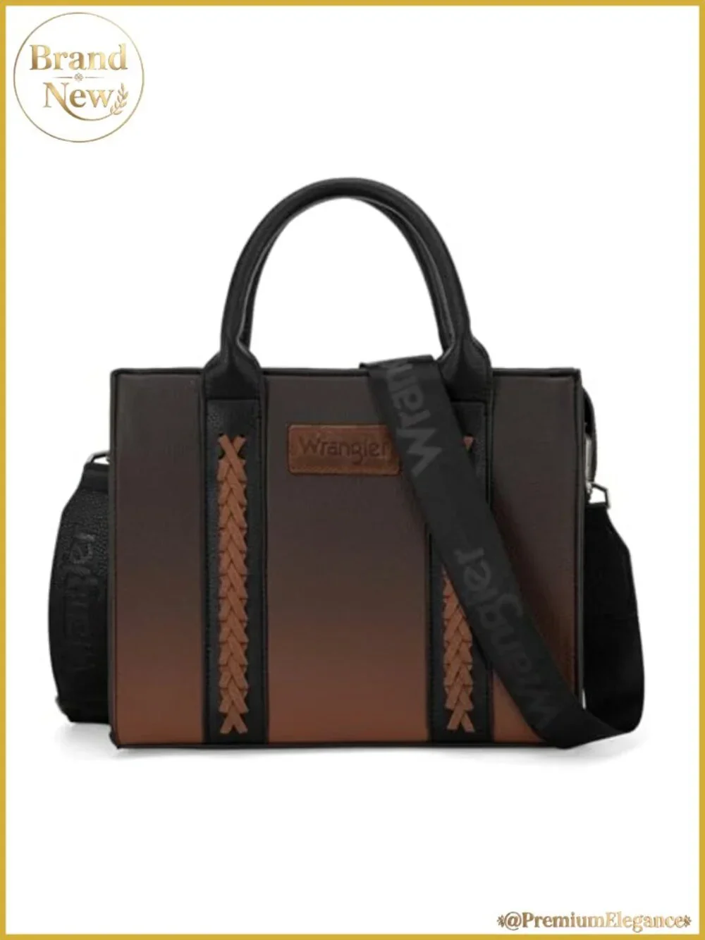 Quilted Faux Leather Satchel Tote with Top Handles & Detachable Strap